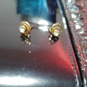 Source Unknown Gold and Silver Swirl Earrings